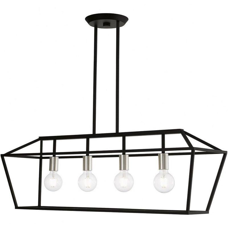 Livex Lighting Devone 4 - Light Chandelier in  Black/Brushed Nickel