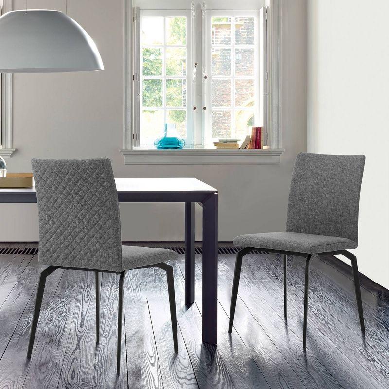 Set of 2 Lyon Fabric and Metal Dining Chairs - Armen Living