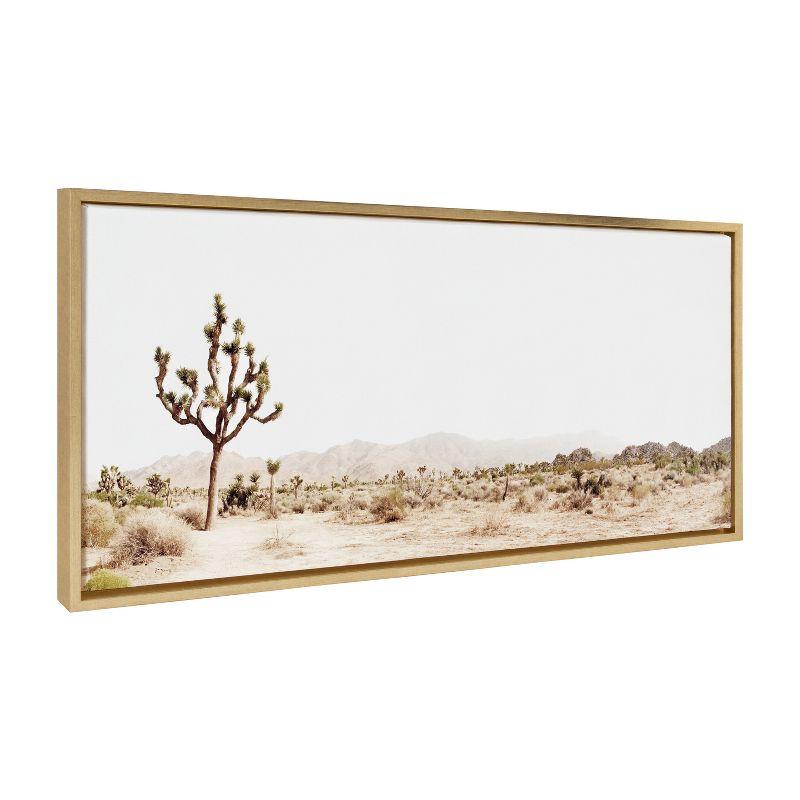 Kate and Laurel Sylvie Lone Joshua Tree Framed Canvas by Amy Peterson Art Studio, 18x40, Bright Gold