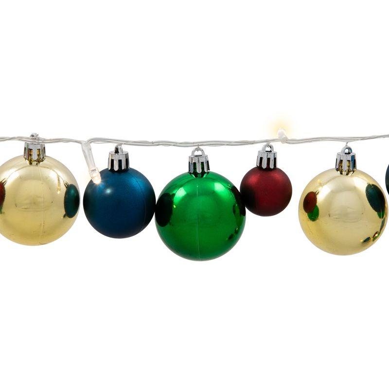 Northlight Ornament String Light Christmas Garland - LED Warm White  - 3' - 10ct - Green