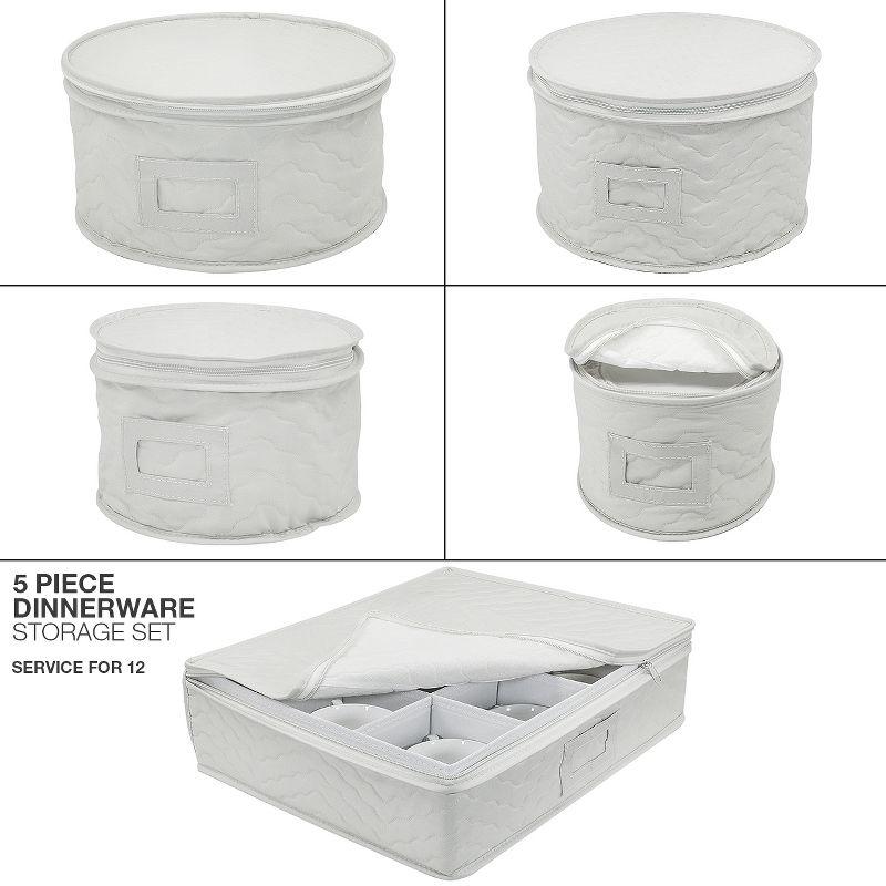 Sorbus Dinnerware Storage 5-Piece Set — Service for 12