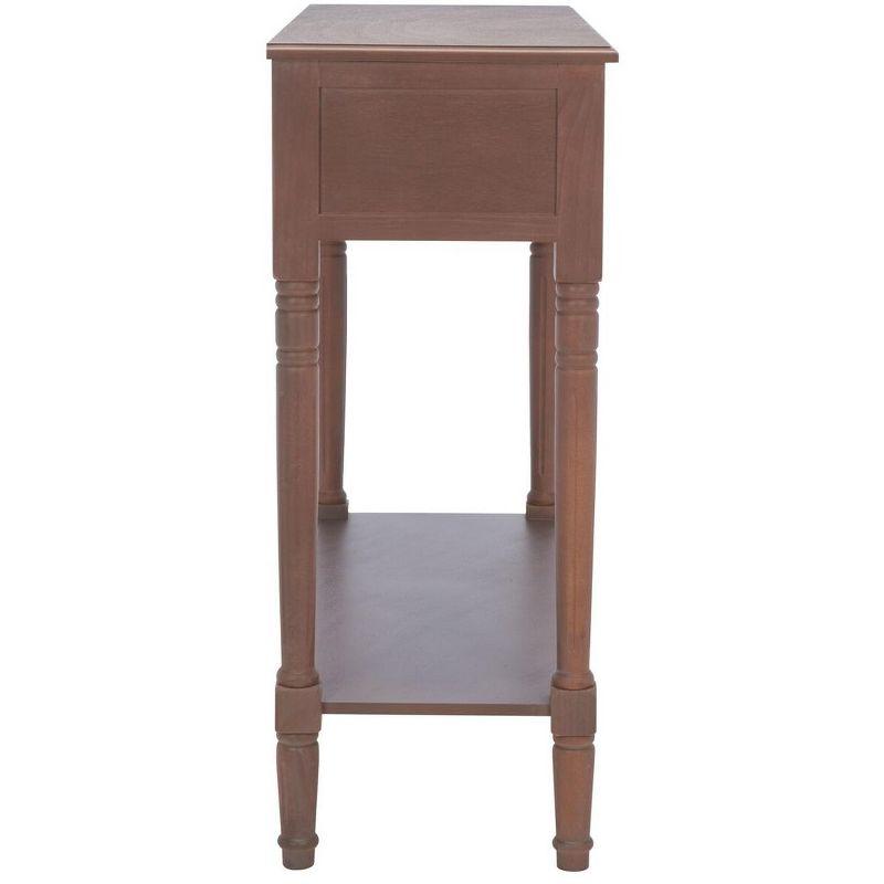 Beige Pine Transitional Console Table with Storage Drawers