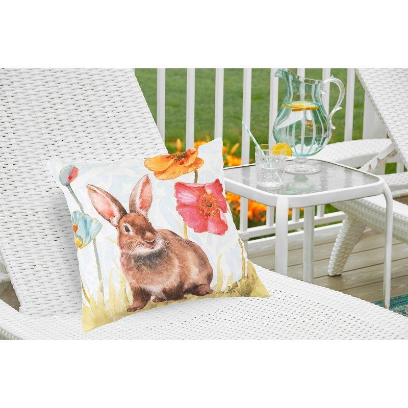 C&F Home 18" x 18" Sitting Bunny Easter Spring Themed Indoor/Outdoor Accent Throw Pillow