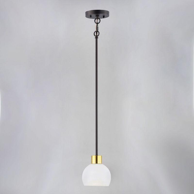 Coraline Bronze Rupert Mini Pendant with Satin White Glass Dome