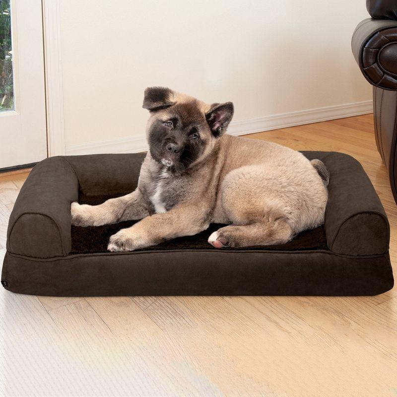 Medium Espresso Orthopedic Memory Foam Pet Sofa Bed