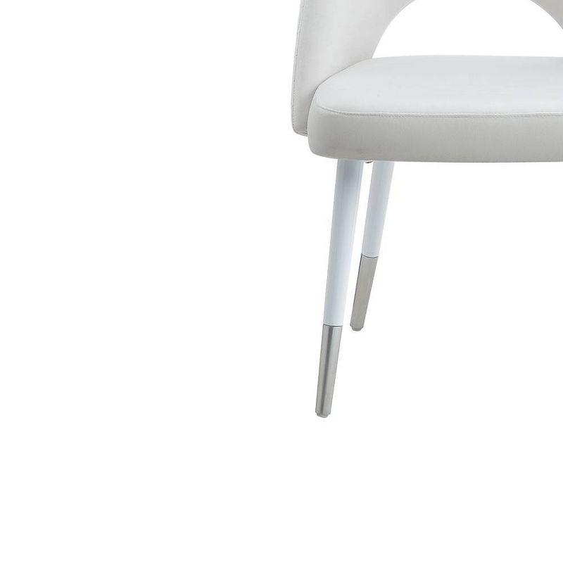 21" Zemirah Accent Chair White Velvet/White Gloss Finish - Acme Furniture: Elegant Armless Design, Metal Frame, No Assembly Required