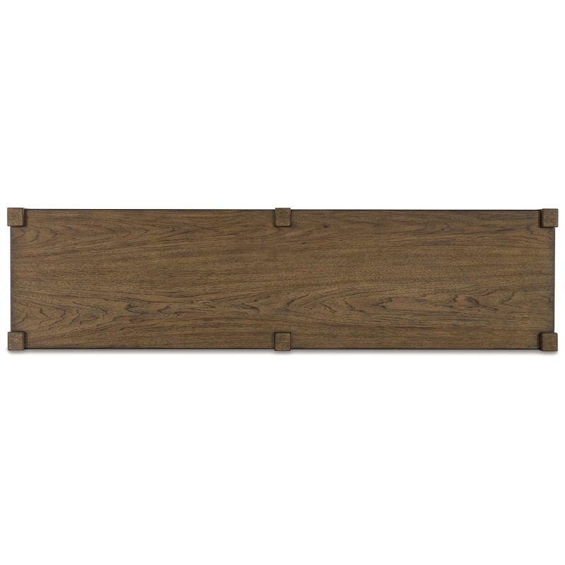 Signature Design by Ashley Cabalynn Farmhouse Sofa Table with 2 Adjustable Shelves, Light Brown