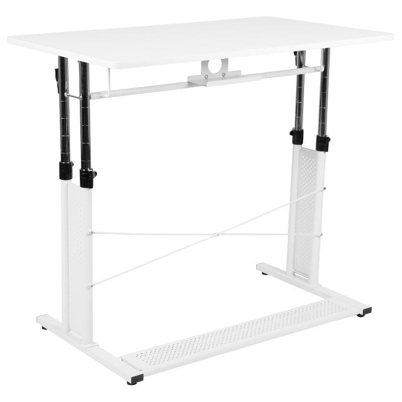 Flash Furniture Height Adjustable (27.25-35.75"H) Sit to Stand Home Office Desk