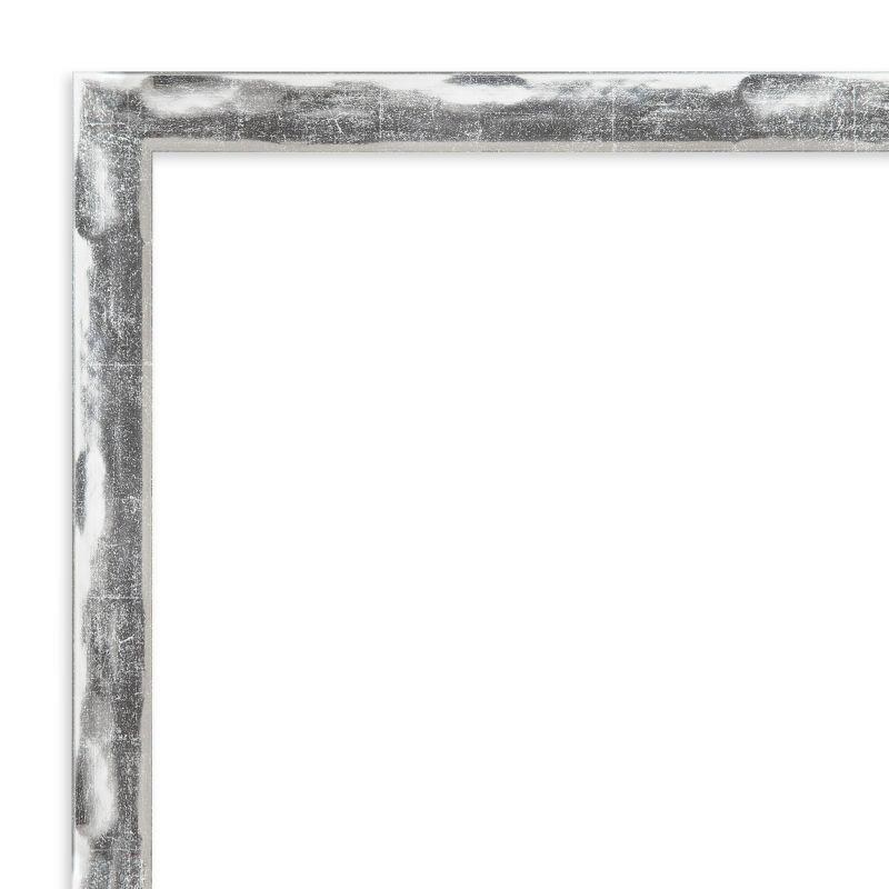 Amanti Art 20" x 26" Scratched Wave Framed Bathroom Vanity Wall Mirror Chrome : Modern Rectangle, Wall Mount