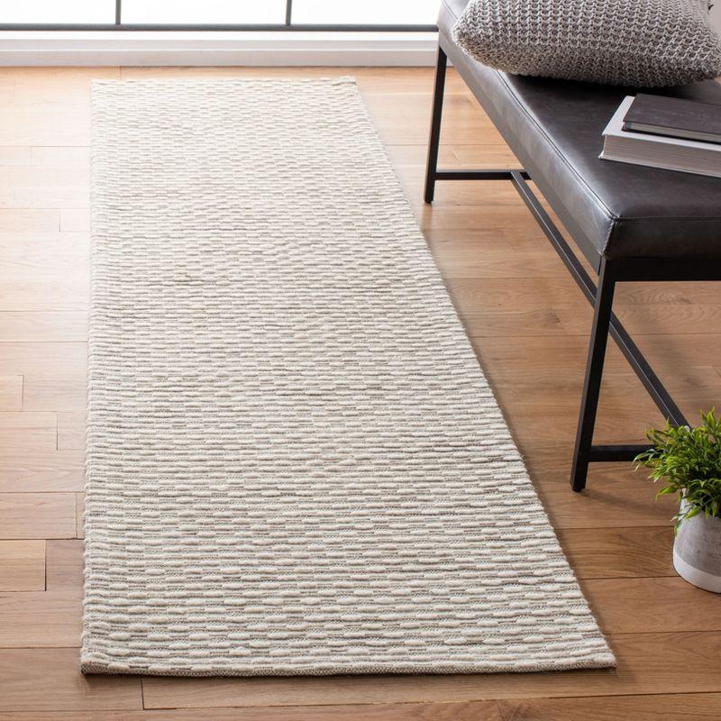 Marbella Beige and Blue Handwoven Wool Runner Rug