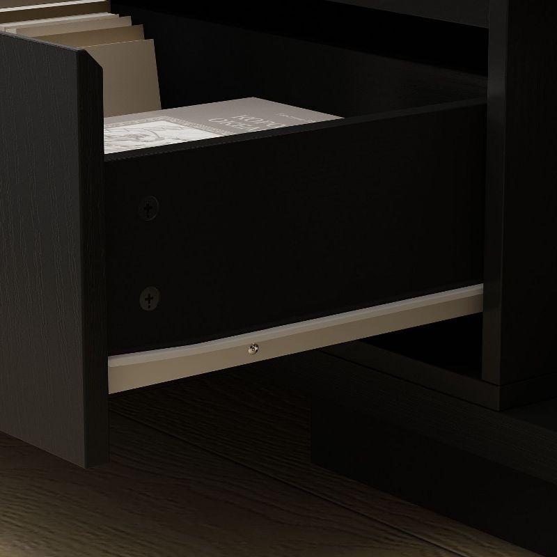 Famapy Black Extendable TV Console Table Modern TV Cabinet with Drawers
