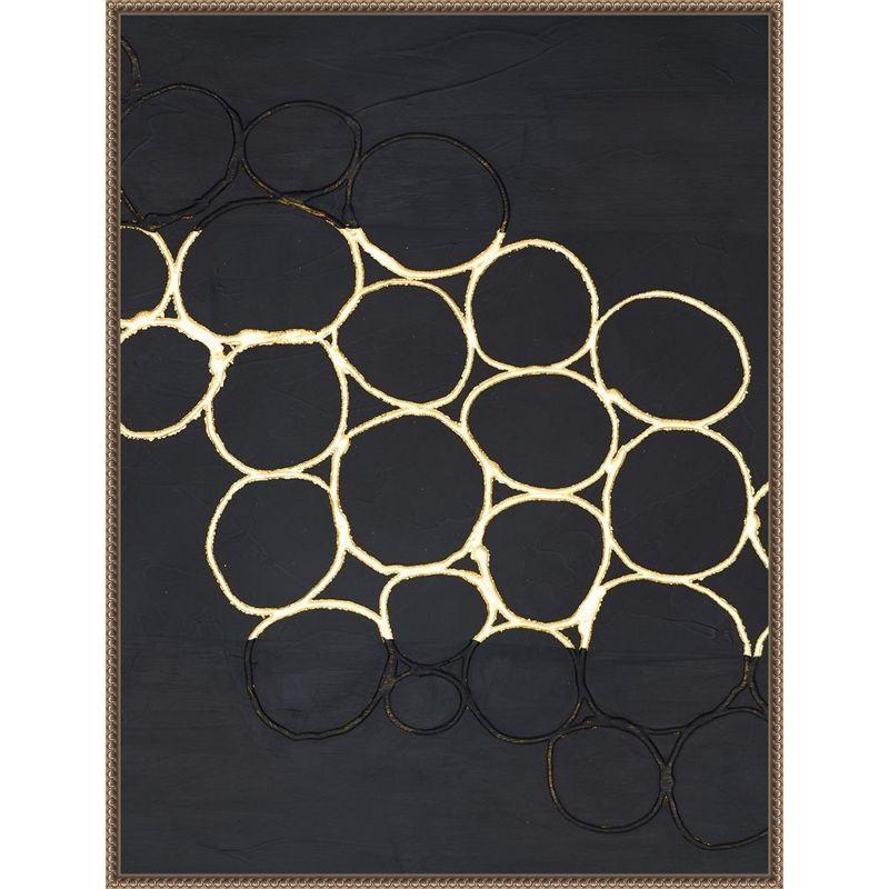 Gold Combo III Abstract Canvas Art with Bronze Frame