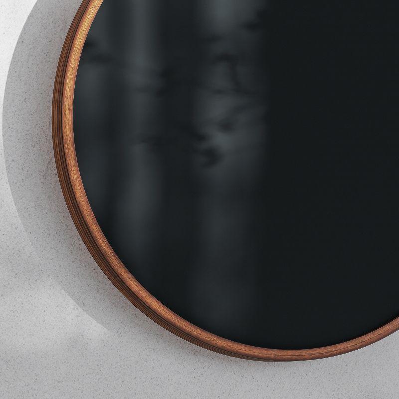 Inbox Zero Round Magnetic Wall Chalkboard With Rustic Brown Frame