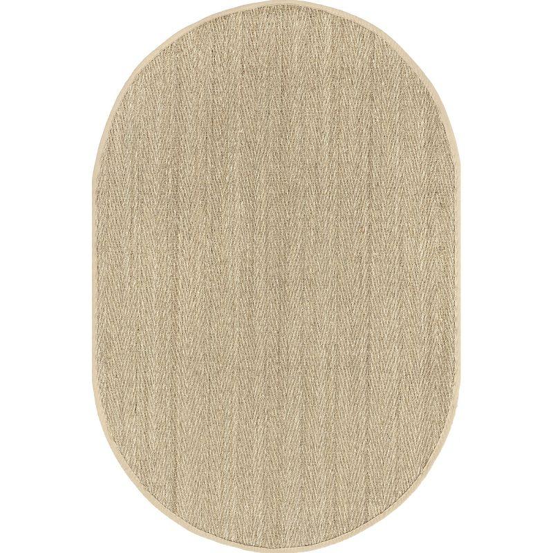 Nuloom Larnaca Seagrass Herringbone Indoor Area Rug, Oval 5' x 8'