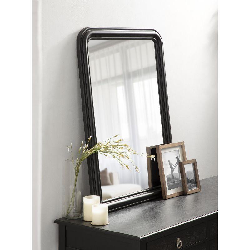 Elegant Arch Black Wooden 26x36 Bathroom Vanity Mirror