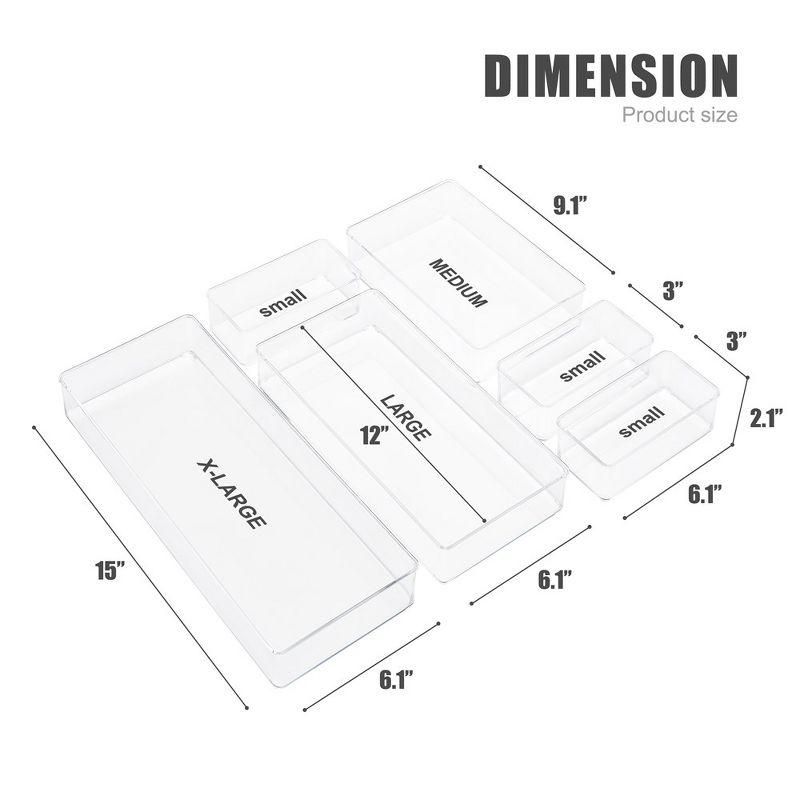 Sorbus 6-Piece Kitchen Drawer Organizer Set - Great Organization Solution for Any Kitchen Drawer - Store Utensils, Silverware, and More