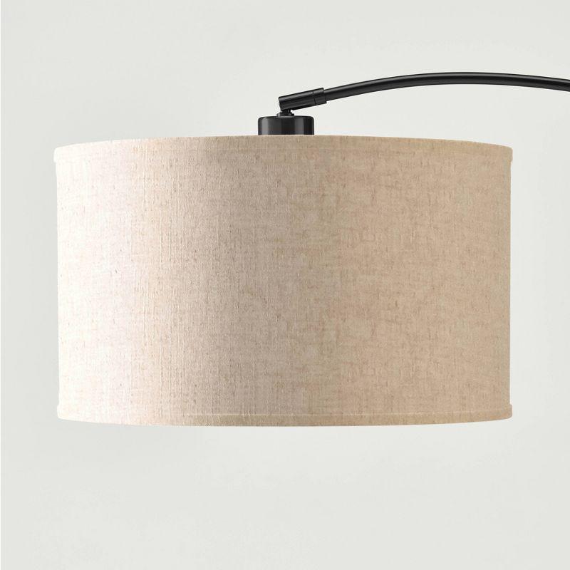 Brightech Logan 76 in. Adjustable and Extendable LED Arched Gold Floor Lamp with Weighted Marble Base - LED Bulb Included