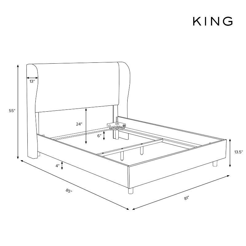 Skyline Furniture Tufted Woven Upholstered Wingback Bed