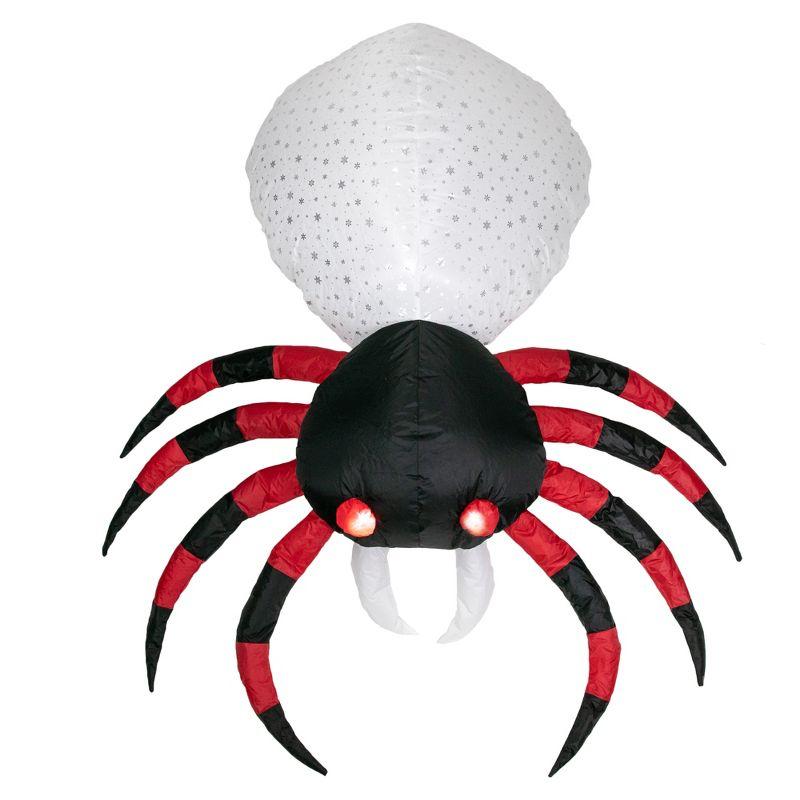 50-Inch White and Black Pre-lit Inflatable Halloween Spider