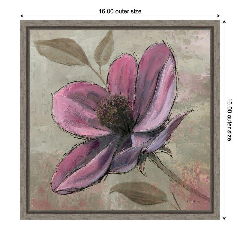 Amanti Art Plum Floral III by Emily Adams Canvas Wall Art Print Framed 16-in. x 16-in.