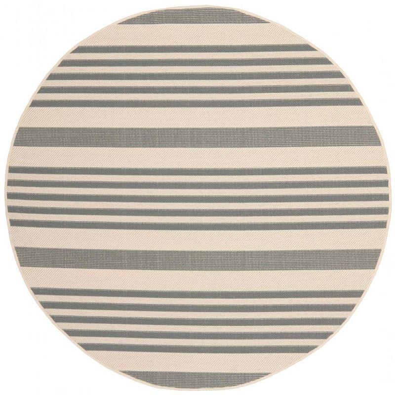 Courtyard CY6062 Power Loomed Indoor/Outdoor Area Rug - Grey/Bone - 5&#x27;3&quot; Round - Safavieh.
