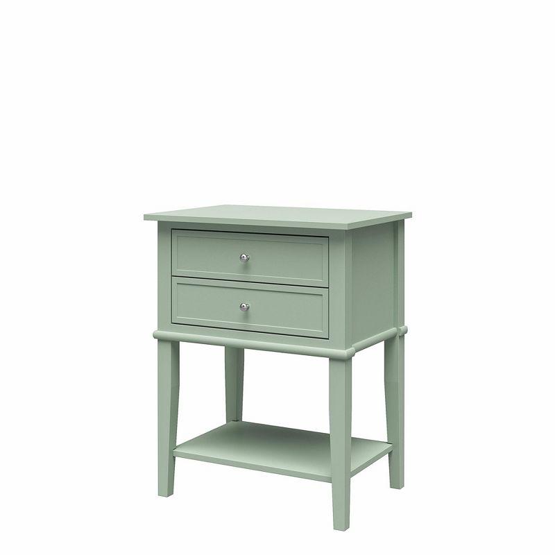 Ameriwood Home Franklin Nightstand Table with 2 Drawers and Lower Shelf