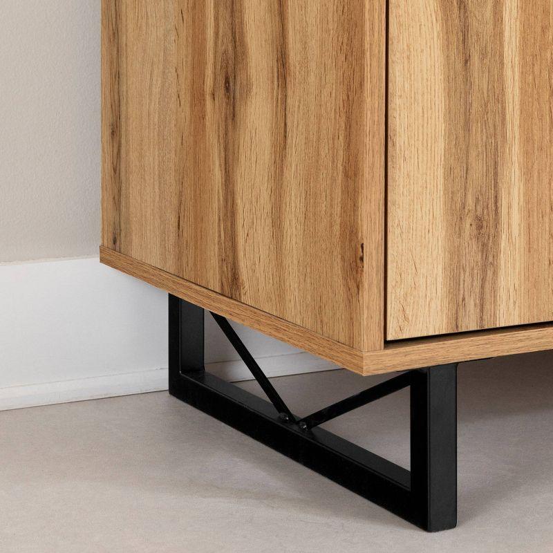 South Shore L-Shaped Desk with Laminated Particleboard Nordik Oak: Home Office Furniture, File Storage