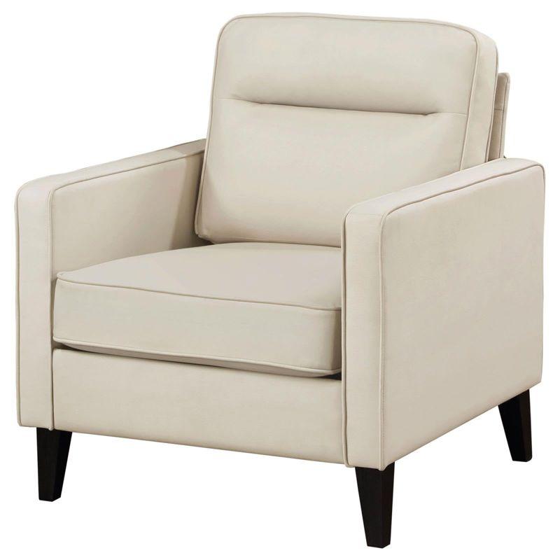 Coaster Jonah Upholstered Track Arm Accent Club Chair Ivory