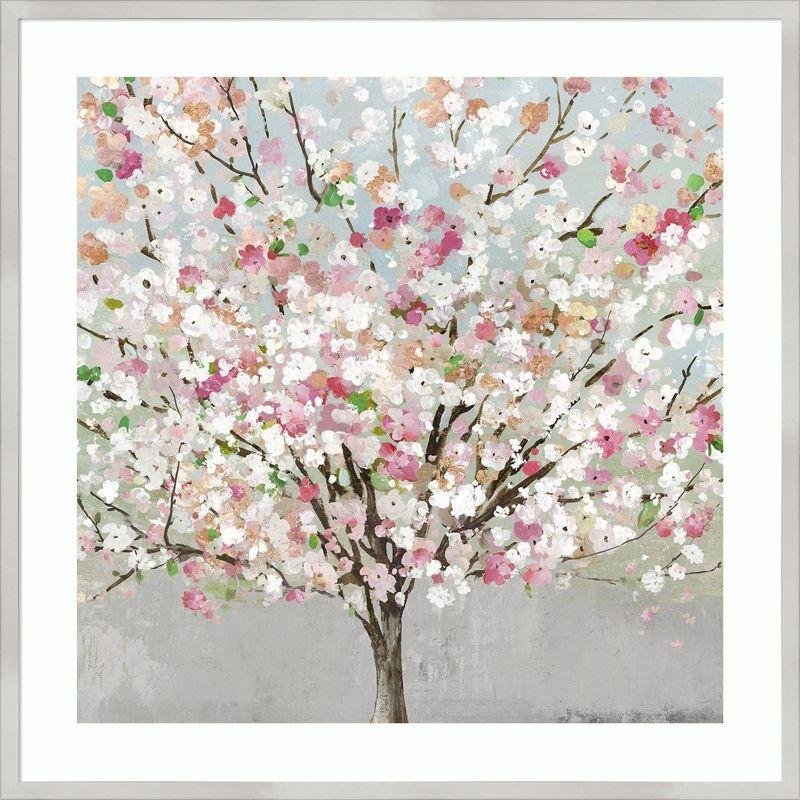Amanti Art 33" x 33" Spring Love by Allison Pearce Wood Framed Wall Art Print -: Large Botanical Lithograph, Hardwood Frame