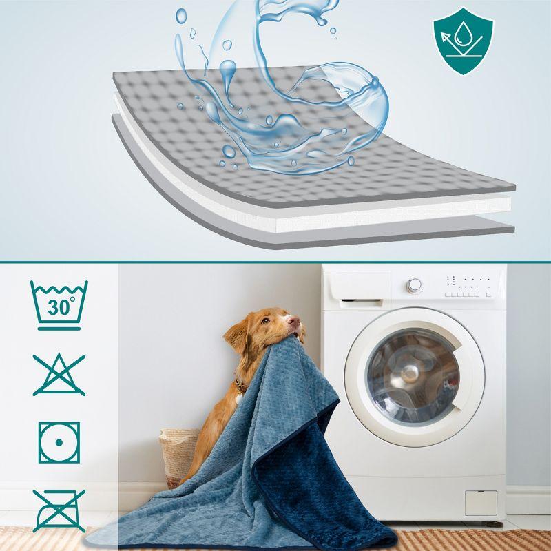 PetAmi Waterproof Dog Blanket, Leakproof Fleece Throw for Pet Cat Puppy Kitten, Reversible Washable Soft Plush Cover