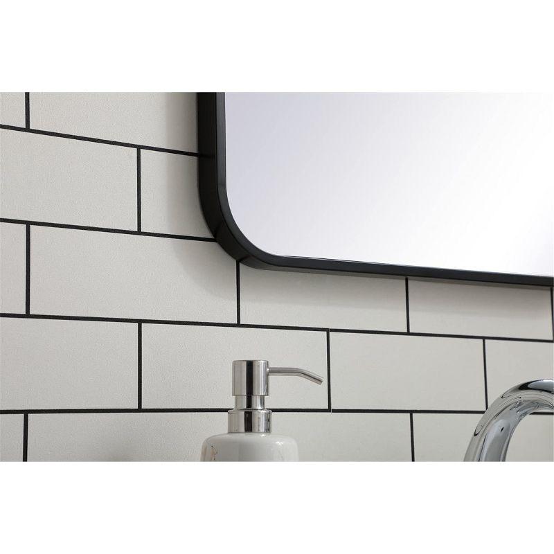 Elegant Lighting Soft corner metal rectangular mirror 18x30 inch in Black