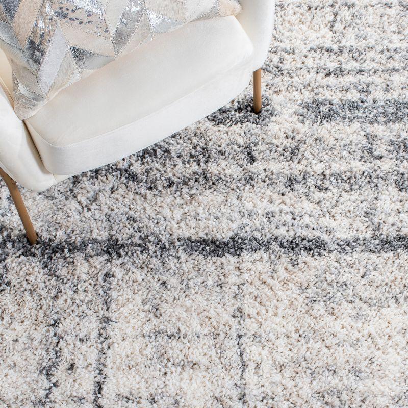 Fontana Shag FNT855 Power Loomed Area Rug - Ivory/Grey - 5'3"x5'3" - Safavieh.
