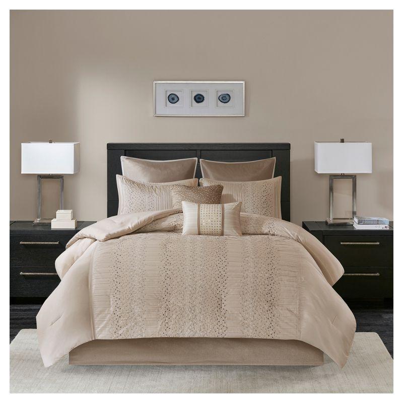 Madison Park Camelia 8 Piece Embroidered Comforter Set