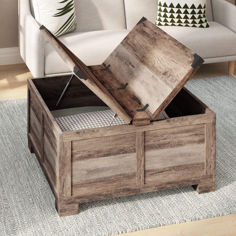 Taylor & Logan Willard Modern Farmhouse Coffee Table: Lift-Top, Engineered Wood, Lockable Hinges