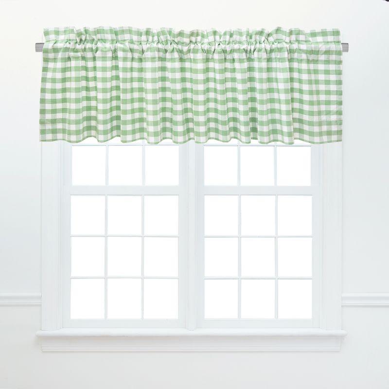 Ashford Sage Green and White Cotton Gingham Valance Set