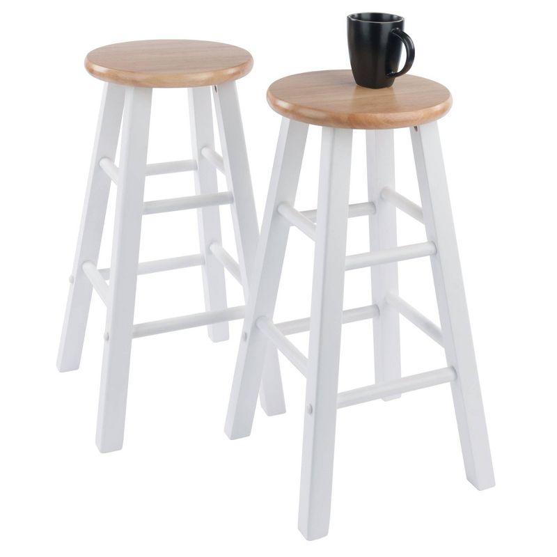 Winsome Wood Element 24" Adjustable Backless Counter Stool, Natural & White