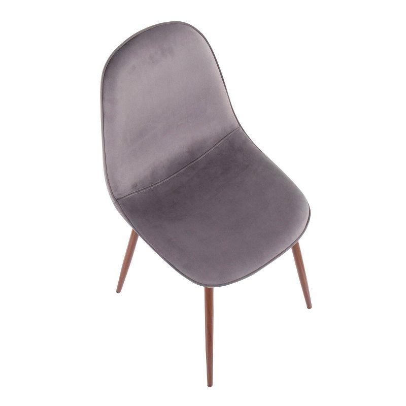 Set of 2 Pebble Mid-Century Modern Dining Chairs Walnut/Gray - LumiSource