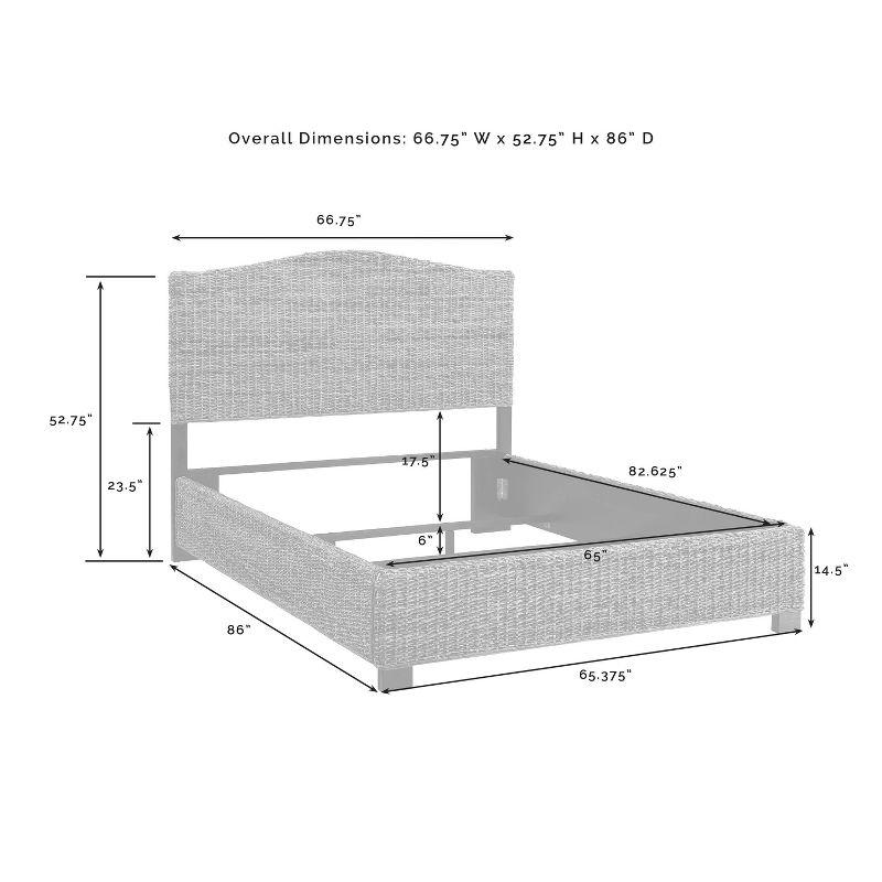 Queen Serena Bed Banana Leaf - Crosley: Coastal Style Plywood & Wood Frame, Curved Headboard Design