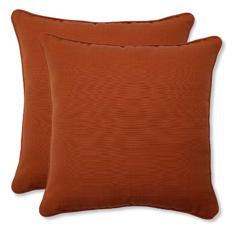 Cinnamon Orange Square Outdoor Throw Pillow Set