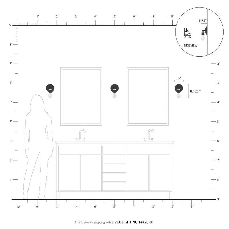 Livex Lighting Lansdale 1 - Light Vanity in  Antique Brass
