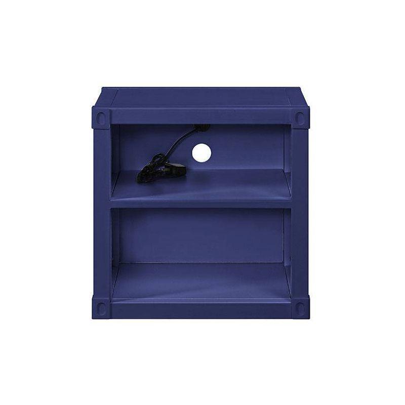 20" Cargo Nightstands Blue - Acme Furniture: Metal Frame, Fixed & Open Shelves, No Assembly Required