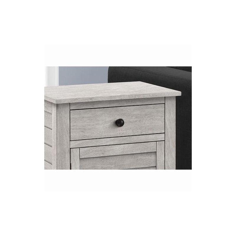 Monarch Specialties Accent Table Nightstand Storage Drawer End Side Table Bedroom Lamp Storage Grey Veneer Transitional