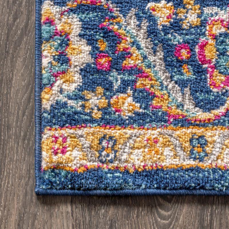 JONATHAN Y Bohemian FLAIR Boho Vintage Medallion Blue/Multi 5 ft. x 8 ft. Area Rug