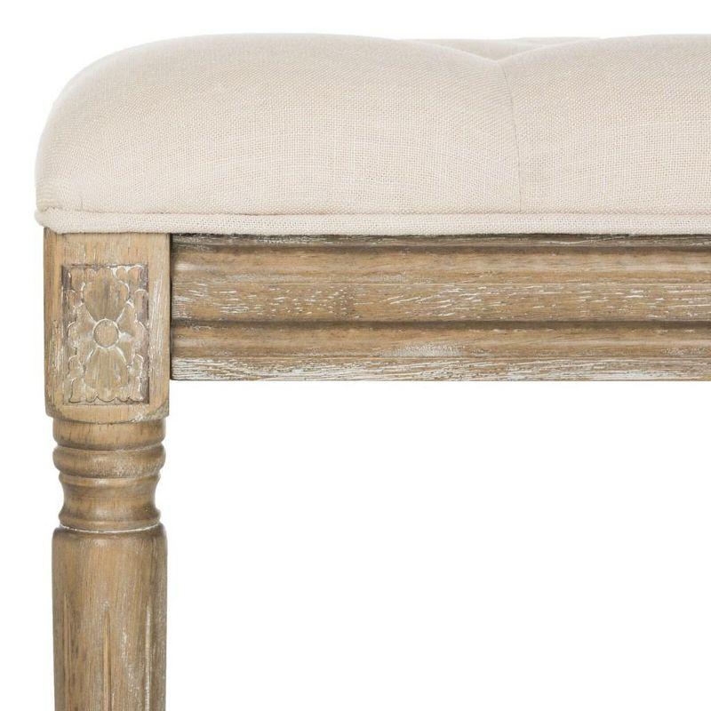 Rocha 47'' Beige and Brown Tufted Wood Storage Bench