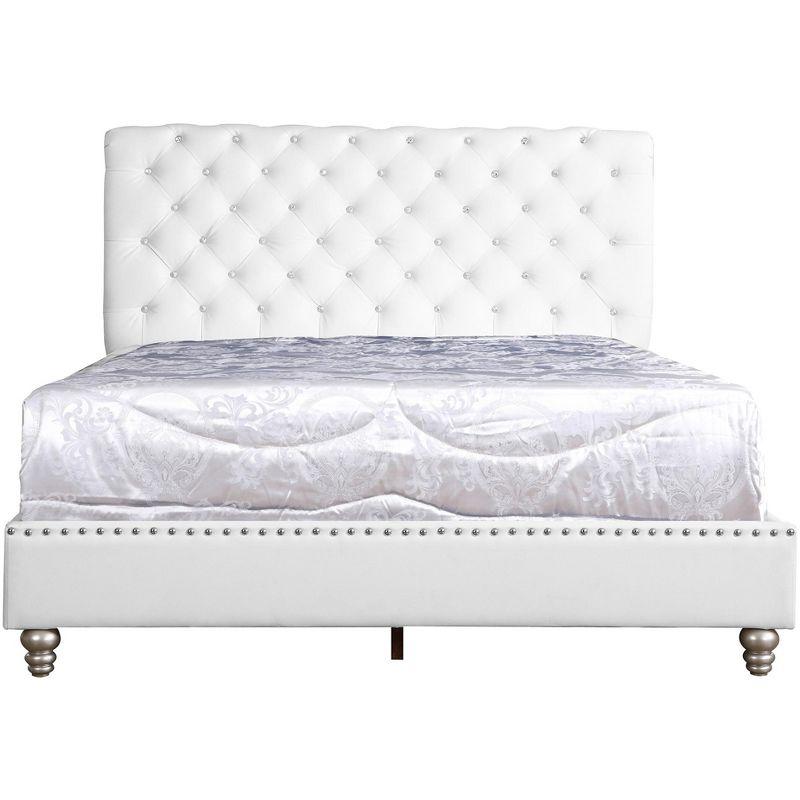 Passion Furniture Maxx Tufted Upholstered Full Panel Bed