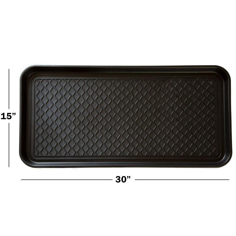 Fleming Supply All-Weather Boot Tray for Mudrooms, Porches, and Entryways - Black