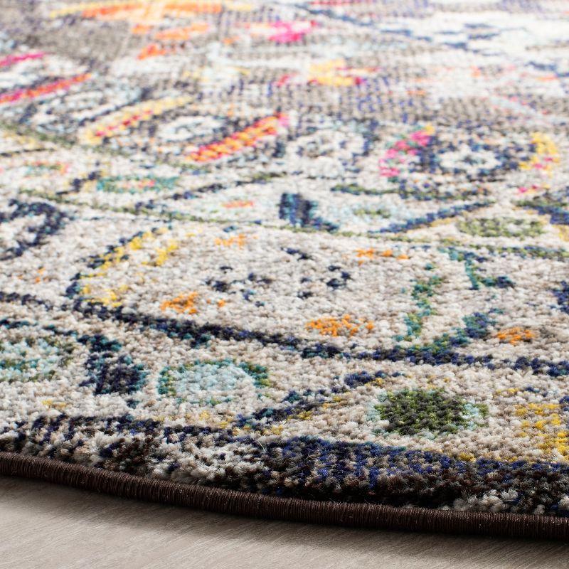 Monaco MNC255 Power Loomed Indoor Area Rug - Brown/Grey - 6'7" Round - Safavieh