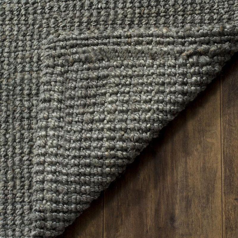 Grey Flat Woven Handmade Jute 8' x 10' Area Rug