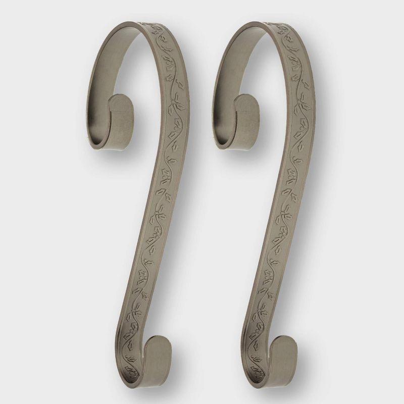 Haute Decor Holly Embossed Stocking Holder (Set of 2)