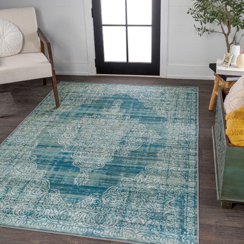 Regis Bohemian Medallion Machine-Washable Area Rug - JONATHAN Y